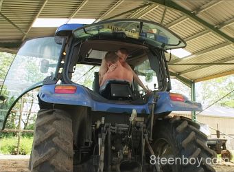 Leo and Matt on the tractor photo 1